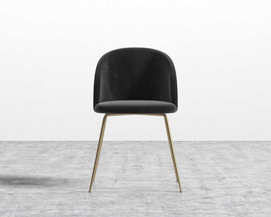 Iris Chair (Black Velvet, Brass Legs)