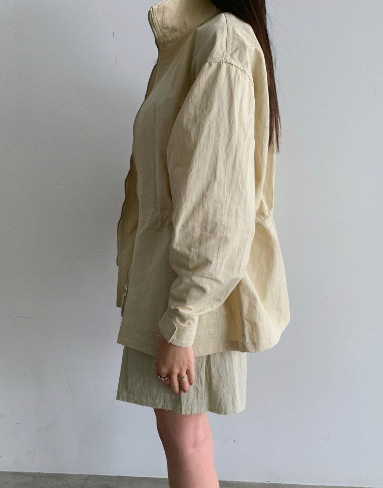 Collared Wind Breaker Jacket - Butter