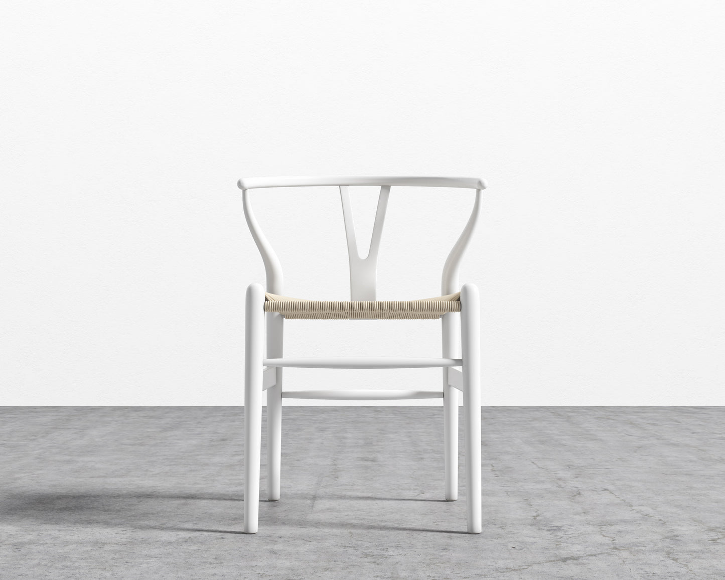 Wishbone Chair (Seat Color - Natural Seat Cord - White Lacquer - Painted Beech)