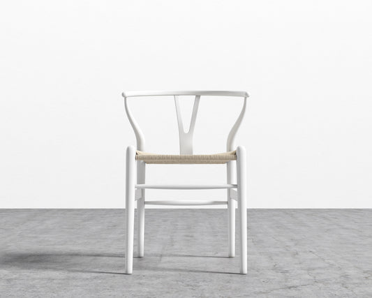 Wishbone Chair (Seat Color - Natural Seat Cord - White Lacquer - Painted Beech)